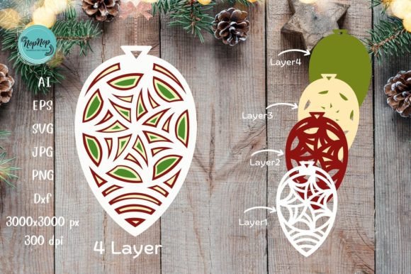 3D SVG Christmas Water Drop Ornament V.2: A Digital Design for Creative Expression
