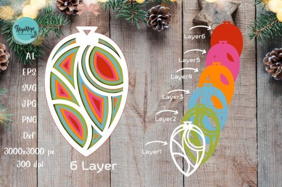 3D SVG Christmas Water Drop Ornament V: A Seamless Addition to Your Digital Workflow