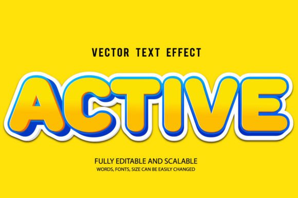 Active 3D Editable Text Effect Vector