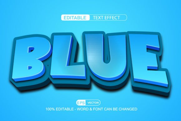 Blue Editable Text Effect Vector 3d Sty