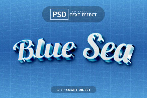 Blue Sea Text - 3D Font Effects