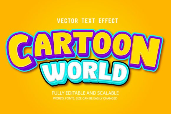 Cartoon World 3D Editable Text Effect: A Versatile Design Solution