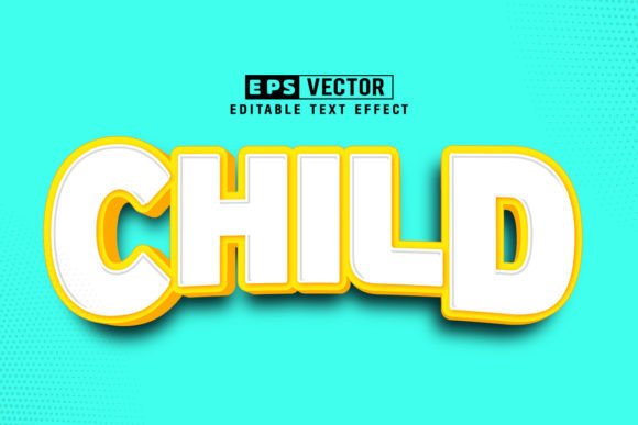 Child Editable Text Effect Vector 3d Sty