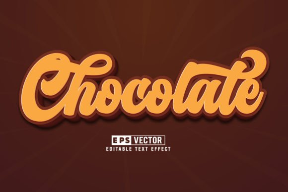 Chocolate 3D Editable Text Vector
