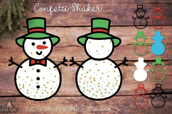 Christmas Confetti Shaker 3d Snowman Svg