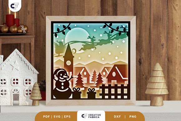 Christmas Village 3D Shadow Box