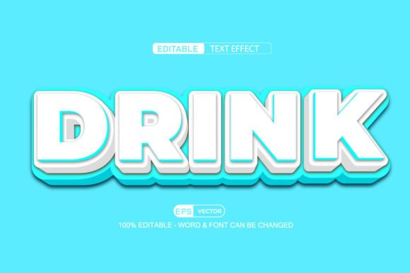 Drink Editable Text Effect Vector 3d Sty