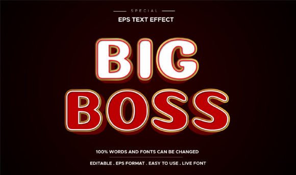 Editable Text Effect Big Bos Style 3d