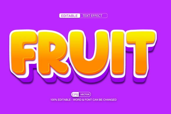 Fruit Editable Text Effect Vector 3d: A Versatile Design Tool