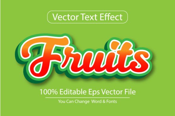 Fruits Text Effect Vector Design