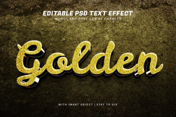 Golden Deluxe Glitter 3D Text Effect