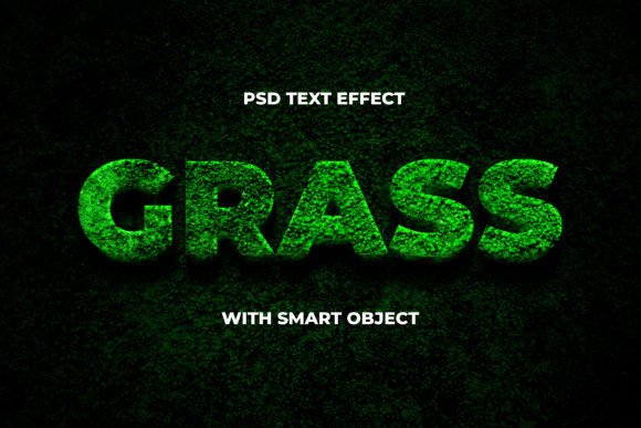 Grass Texture Text Effect Mockup Design