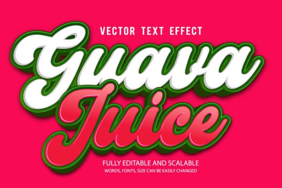 Guava Juice 3D Editable Text Effect