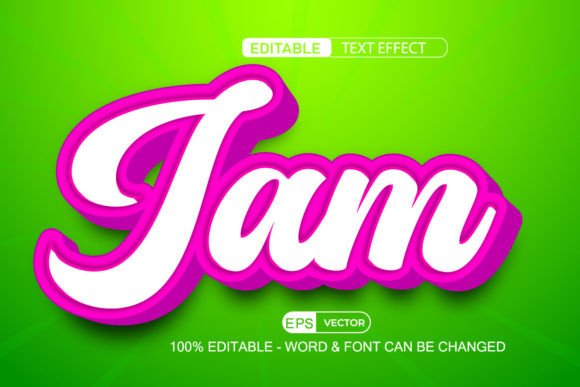 Jam Text Effect Vector 3d Style