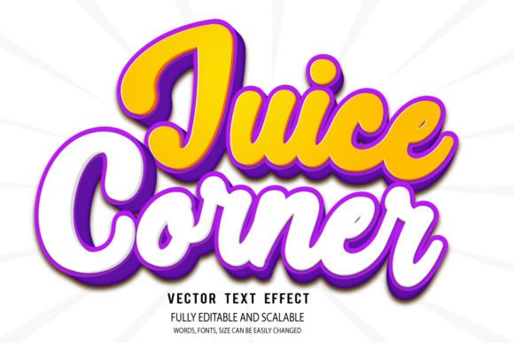 Juice Corner 3D Editable Text Effect Vec: A Powerful Tool for Creative Professionals
