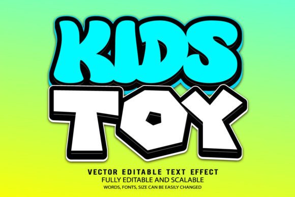 Kids Toy 3D Editable Text Effect Vector for Creative Projects