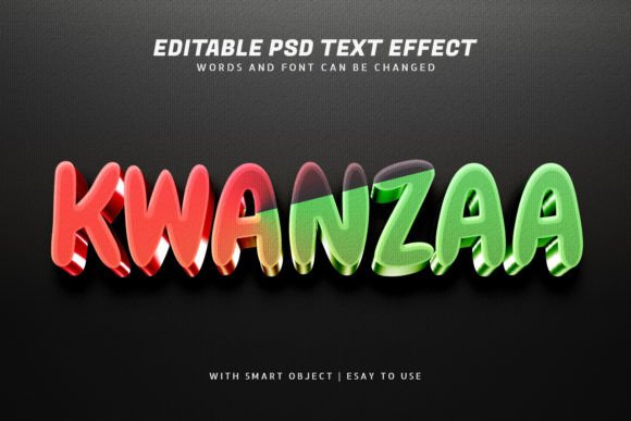 Kwanzaa 3d Text Effect Editable