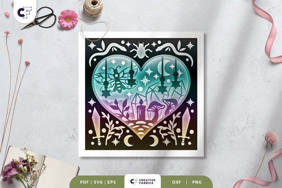 Magical Heart 3D Shadow Box Paper Cut