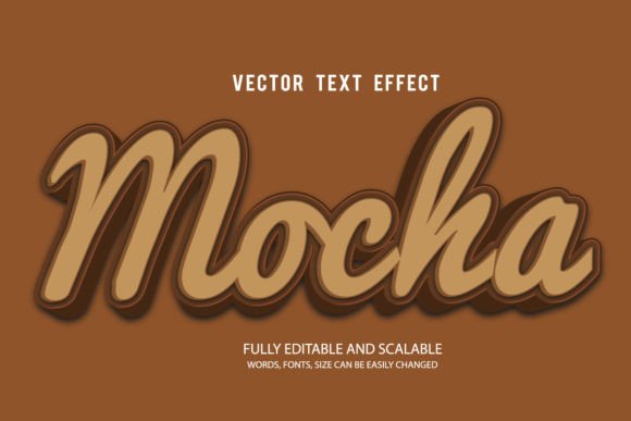 Mocha 3d Editable Text Effect Vector for Adobe Illustrator