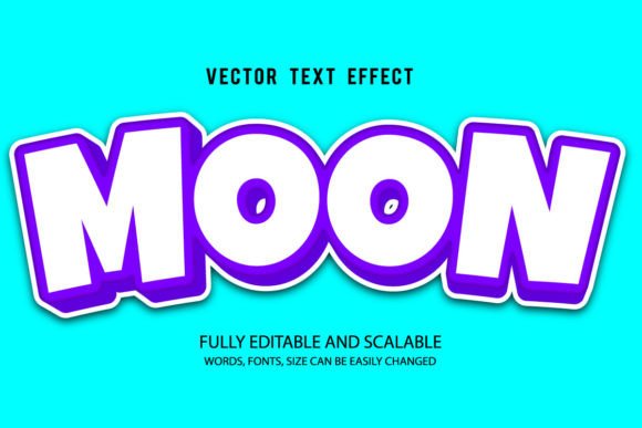 Moon 3d Editable Text Effect Vector for Creative Workflow
