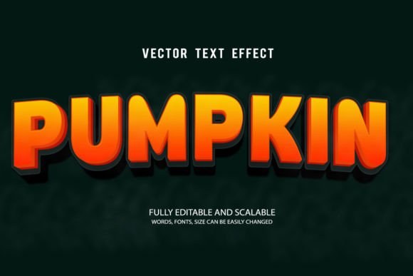 Pumpkin 3D Editable Text Effect Vector: A Versatile Design Tool for Creators