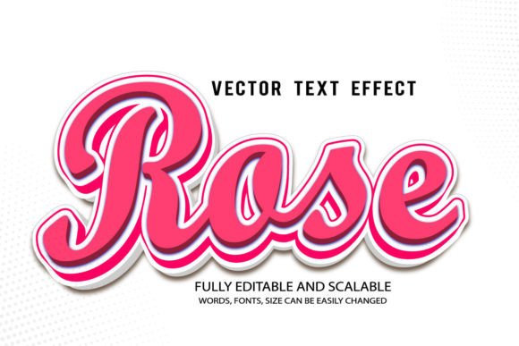 Rose 3d Editable Text Effect Vector