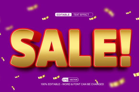 Sale Editable Text Effect Vector 3D Sty