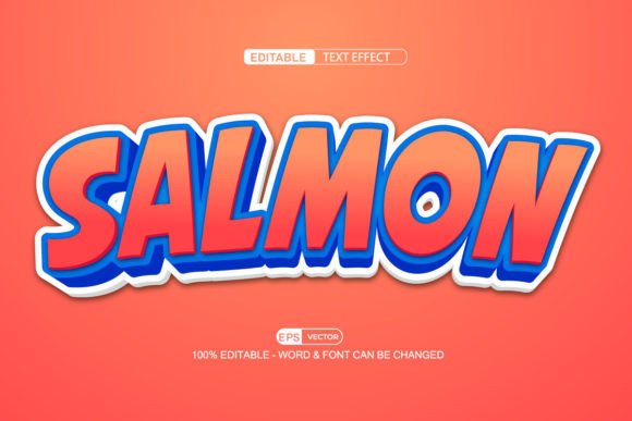Salmon Editable Text Effect Vector 3d: A Versatile Design Tool for Creative Professionals