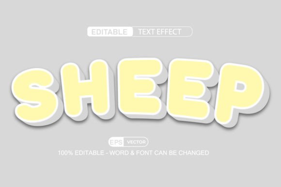 Sheep Text Effect Vector 3D Style for Creative and Professional Use
