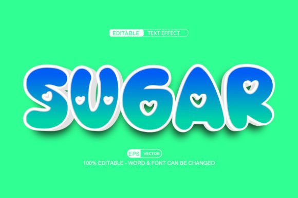 Sugar Editable Text Effect Vector 3d Sty for Creative Designers