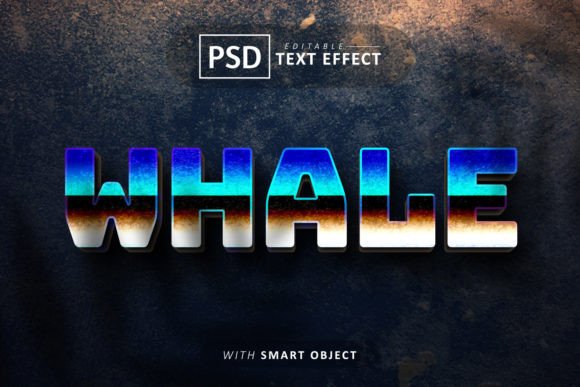 Whale 3D Gradient Text Effect Editable: A Versatile Design Solution