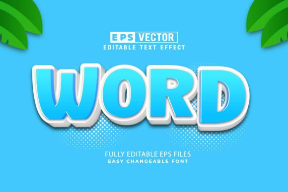 Word 3D Editable Text Effect Vector